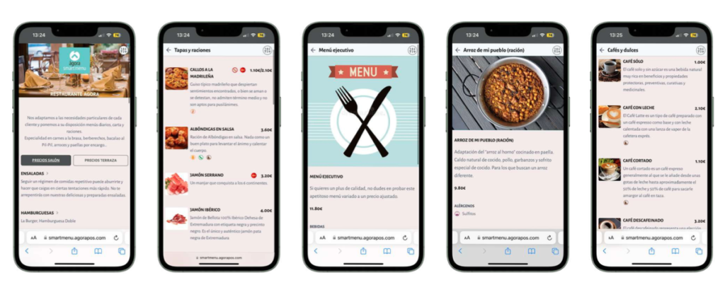 Carta digital Smart Menú de Ágora